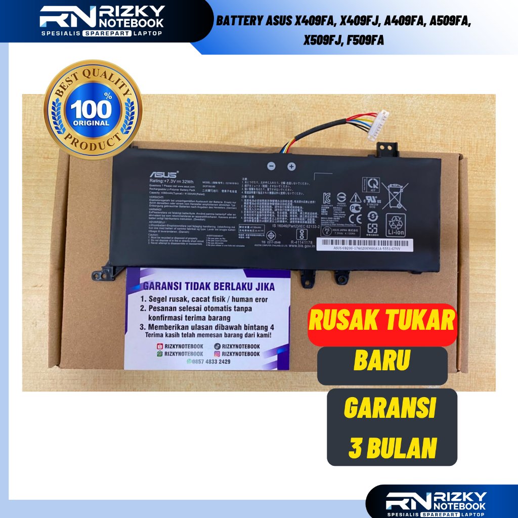 Baterai ASUS X409FA, X409FJ, A409FA, A509FA, X509FJ, F509FA