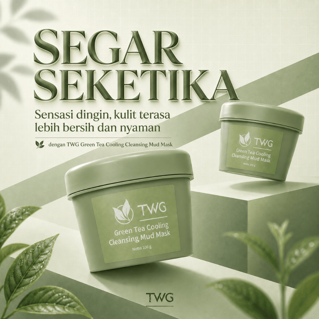 TWG Masker Green Tea Mud Mask Organic - TWG Green tea Cleansing Mud Mask 100g - Membantu Membersihka