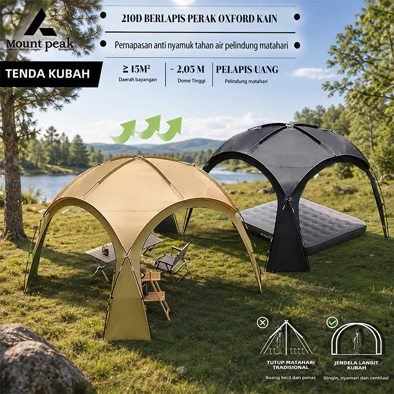 Mountpeak Siap Kirim Tenda Dome Camping Dome Tenda Kanopi Tenda Tahan Hujan Luar Ruangan / Tenda Dom