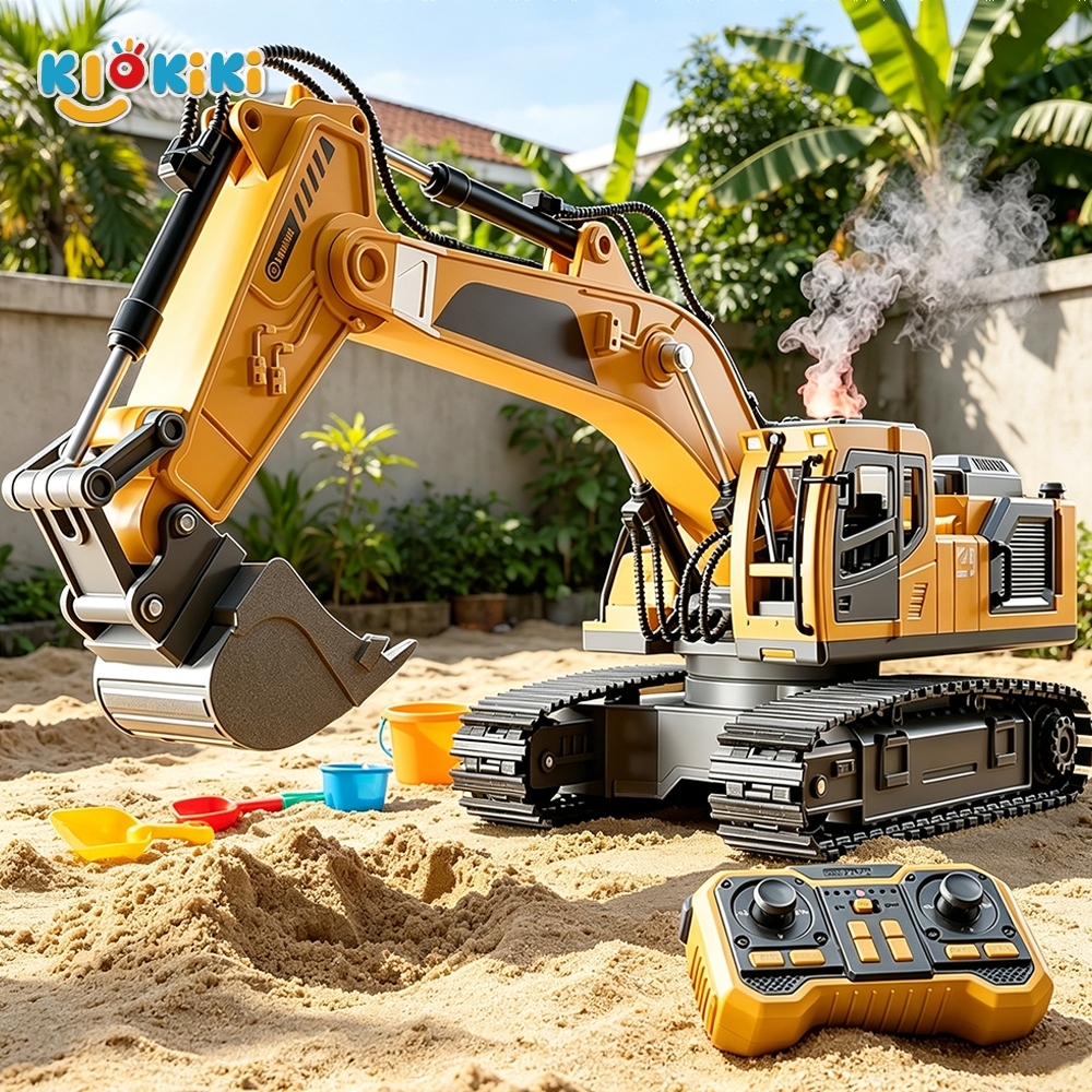 KiKiTOY 2.4Ghz Excavator Remote Control RC Excavator Beko Remote Control Eskavator Remote Control Ma