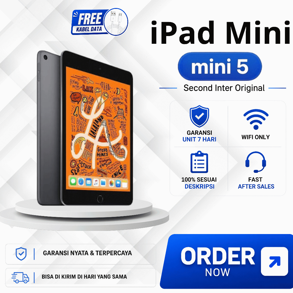 (COD) Ipad Mini 5 Wifi Only Kondisi Mulus Minus Pemakaian, Second Inter Original 64GB 256GB