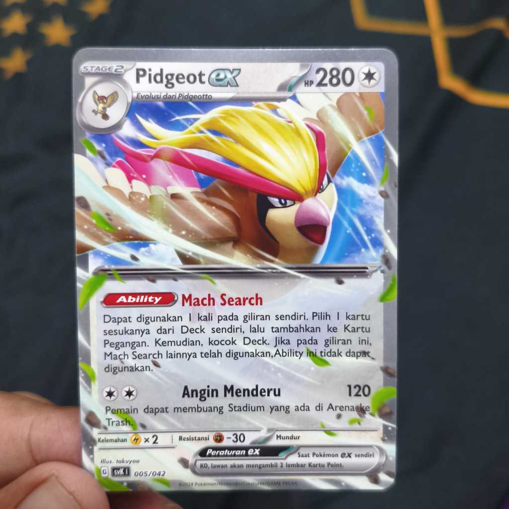 pidgeot ex rr (non holo) - kartu pokemon