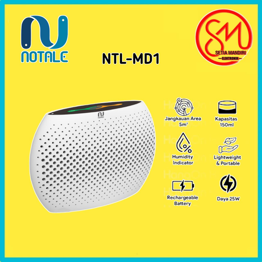 Notale Mini Dehumidifier NTL-MD1 - Penghilang Kelembaban Portabel untuk Ruangan Kecil 5 m²
