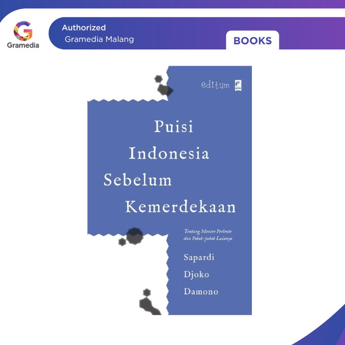 Gramedia Malang - Puisi Indonesia Sebelum Kemerdekaan