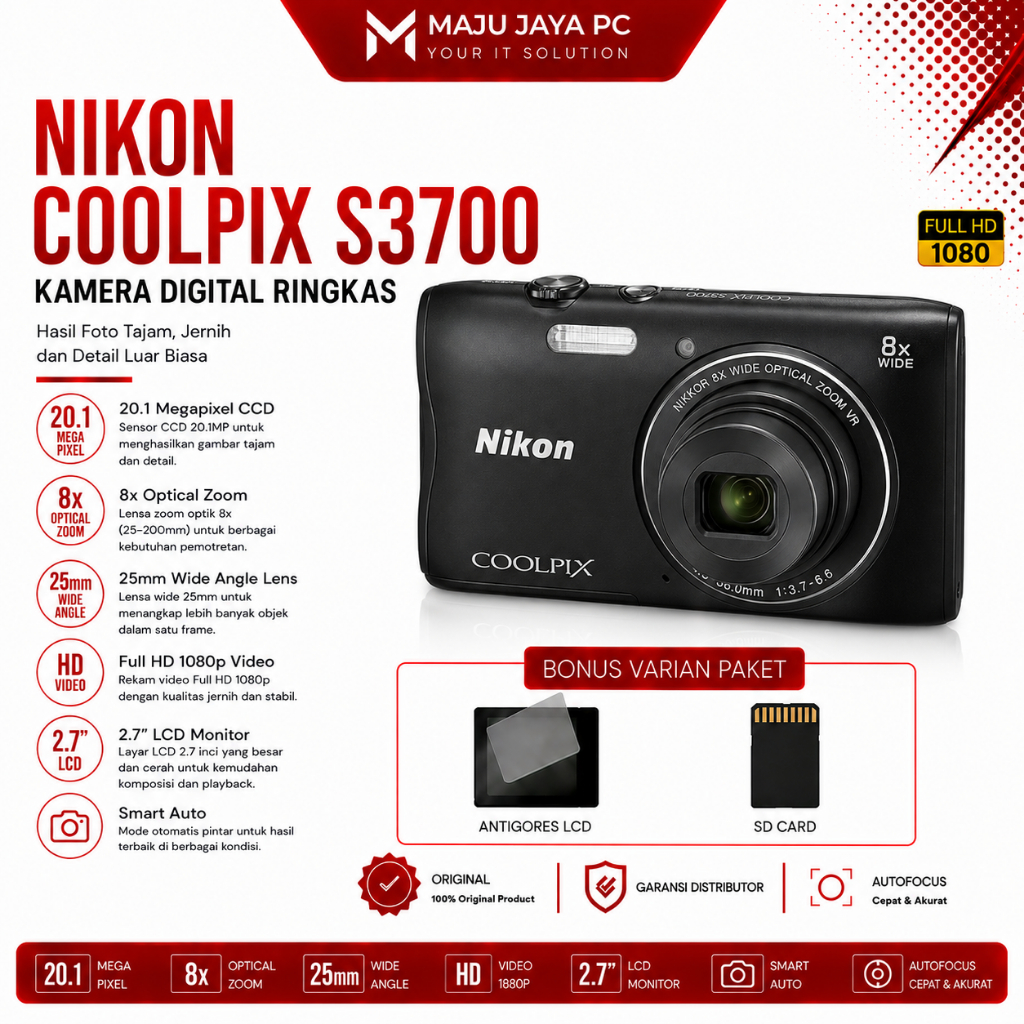 NIKON COOLPIX S3700 DIGITAL CAMERA