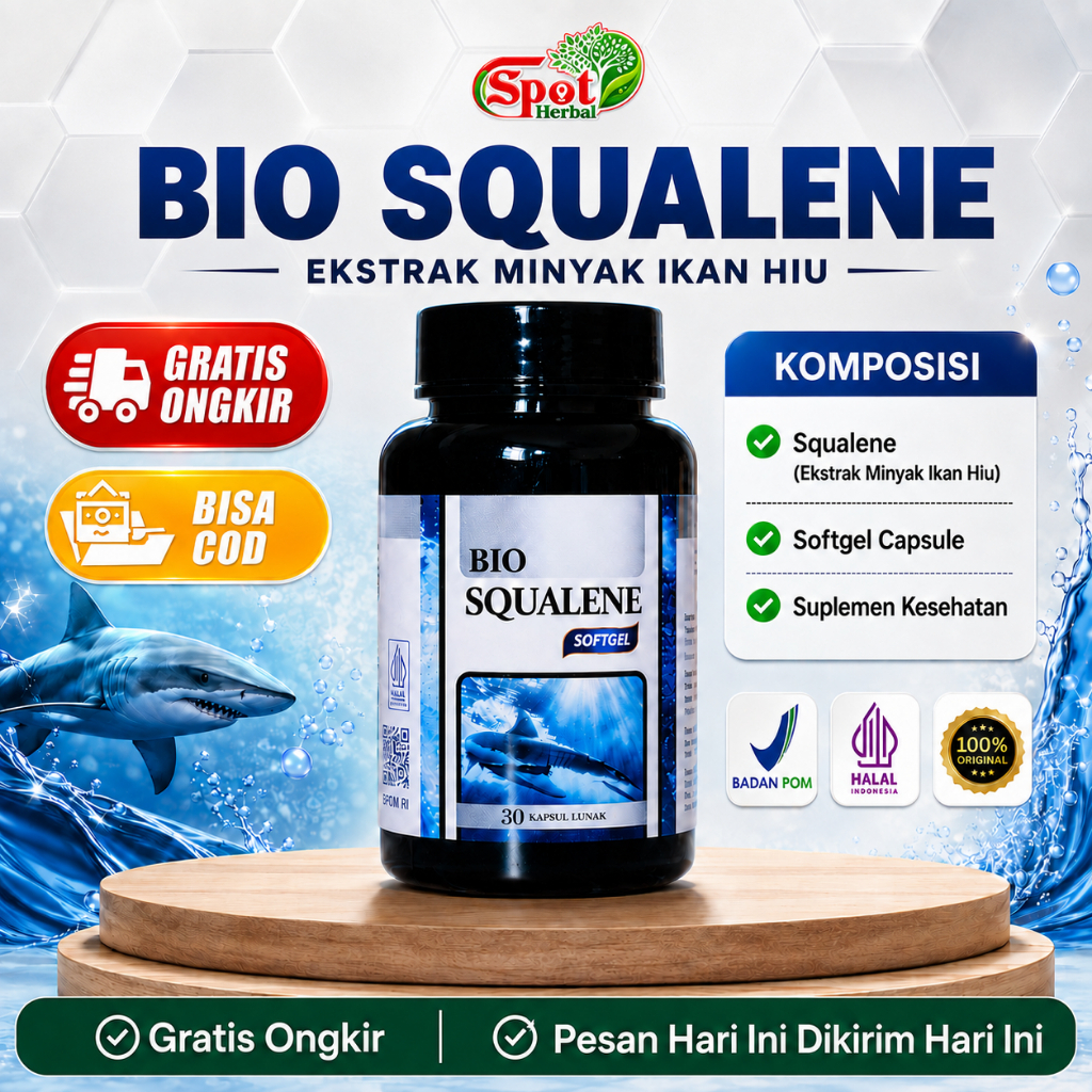 Bio Squalene 30 Softgel Original BPOM - Suplemen Squalene Kesehatan Pria & Wanita