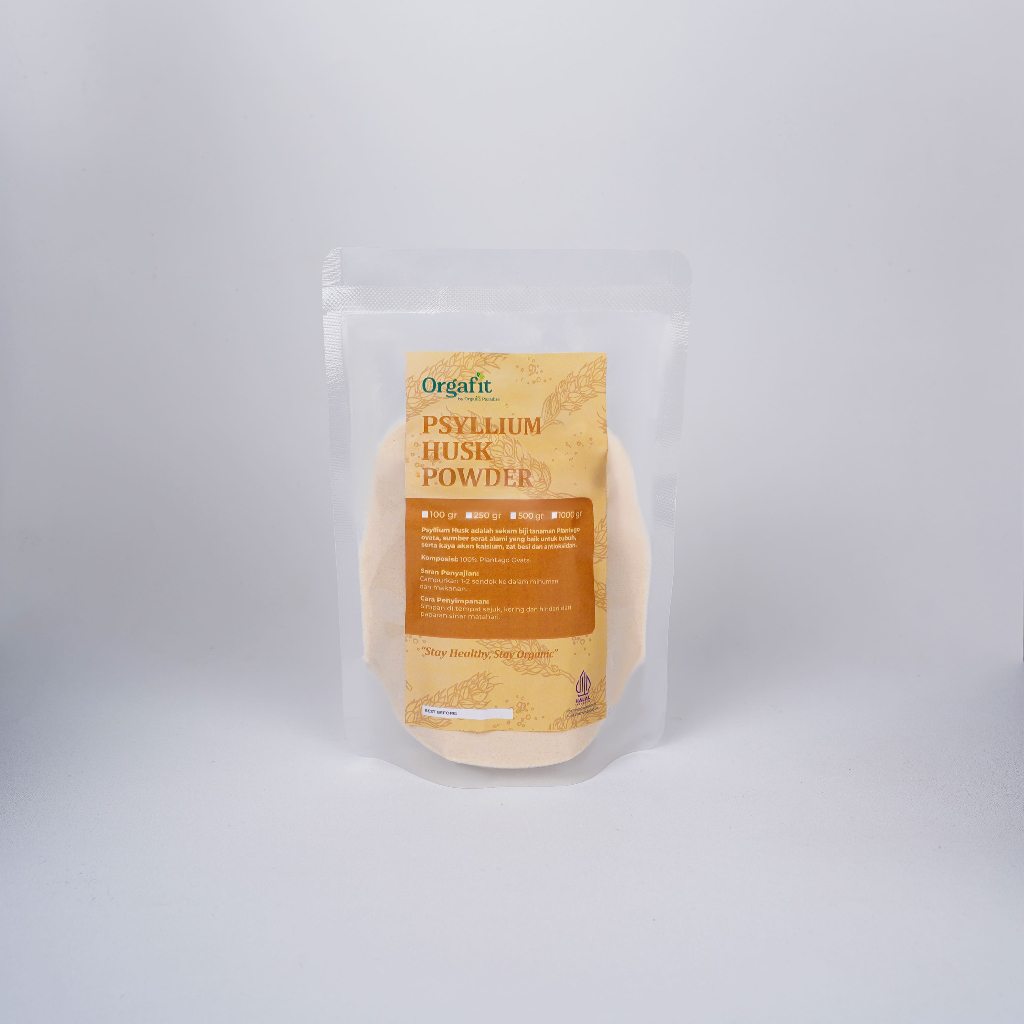 Psyllium Husk Powder Organic 1 Kg Pure / Bubuk Psyllium Halus Murni 100% Tinggi Serat Diet Sehat Org