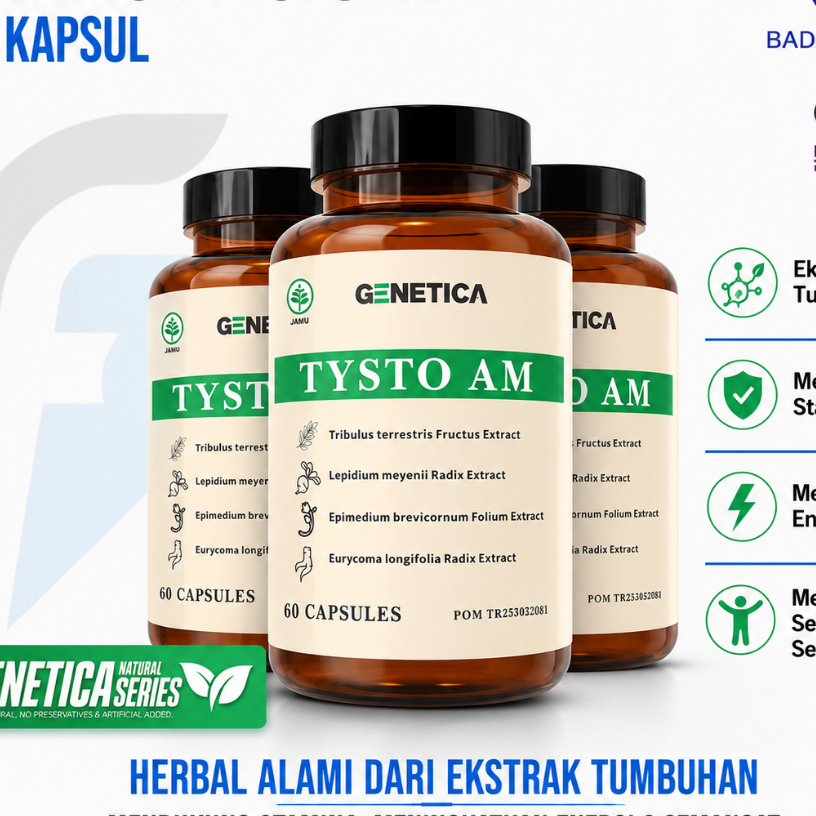 Genetica Tysto AM 60 Kapsul Suplemen Herbal Testo Booster