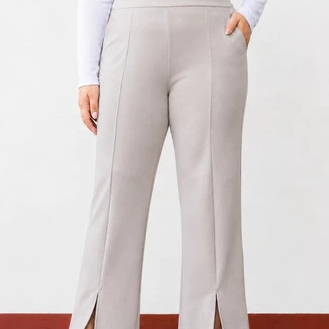 Calyra - Celana Cutbray Wanita Highwaist Scuba Nikola Premium Front Slit Jumbo Big Size Panjang Kerj