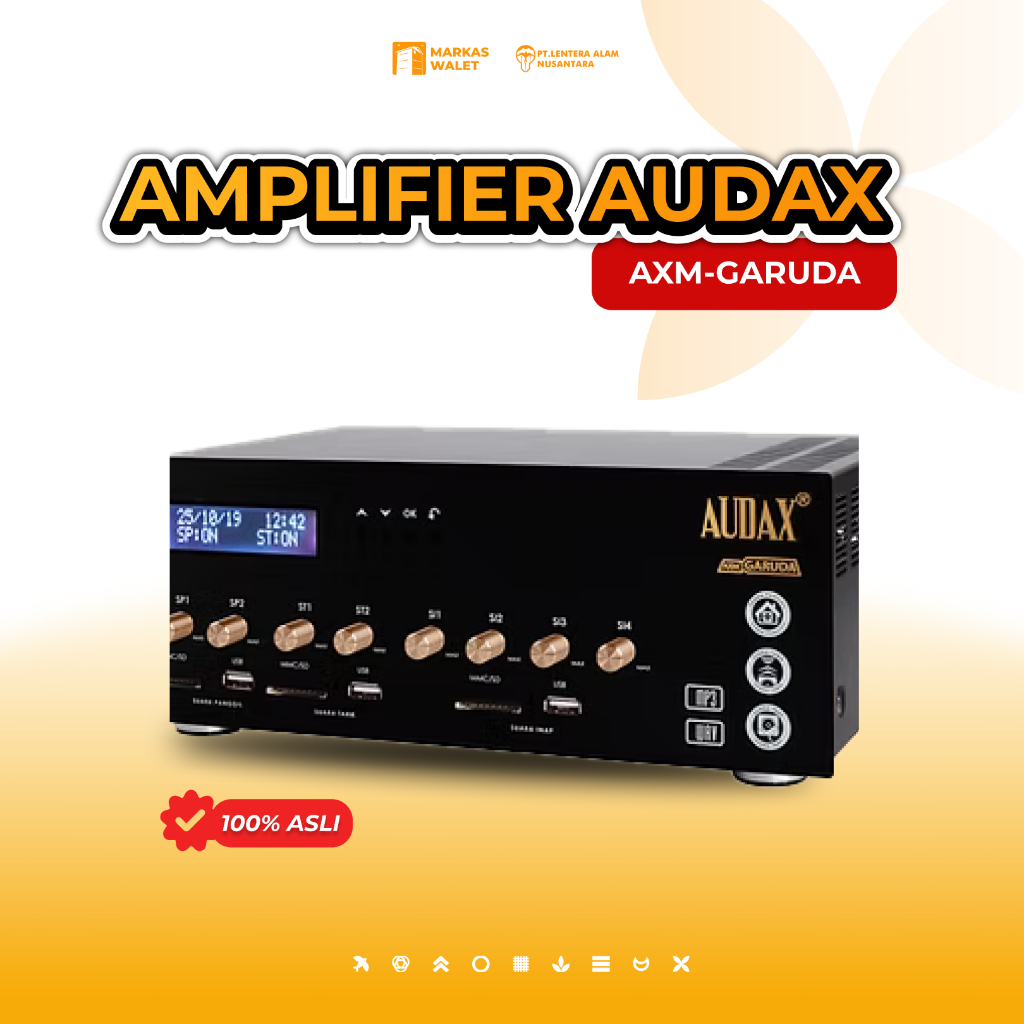 Amplifier Walet Audax AXM-Garuda 3 Player 8 Channel Original - Ampli Mesin Panggil Inap Tarik Suara 