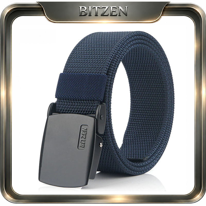 Bitzen Ikat Pinggang Pria Canvas Casual Nylon Premium Sabuk Pria Casual Belt 150cm