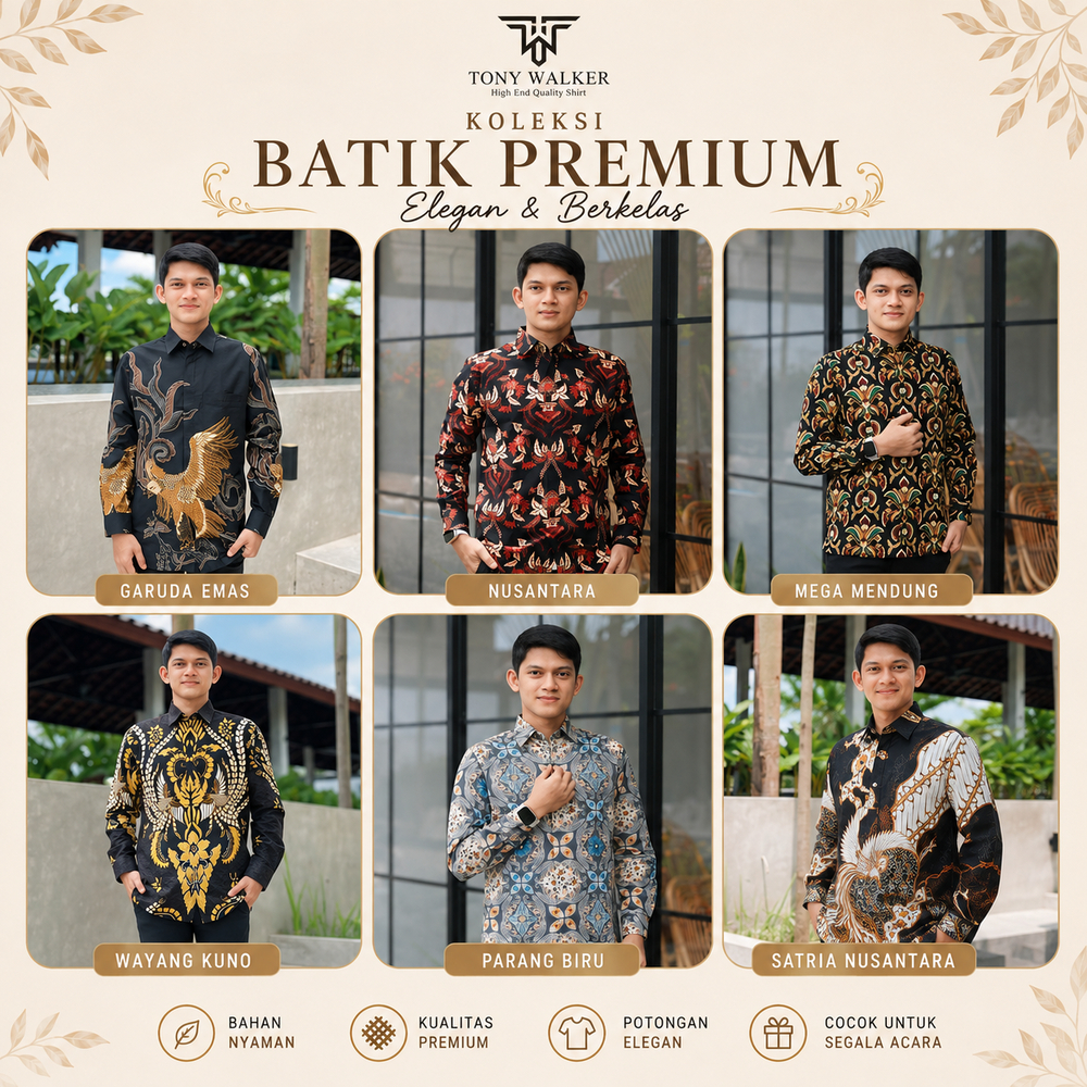OW Batik Premium Lengan Panjang Semua Motif | Casual Batik Pria Lengan Panjang | Batik Premium Adem 