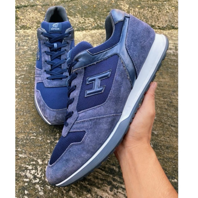 HOGAN NAVY SNEAKERS - 100% AUTHENTIC - SEPATU SNEAKERS ITALY - SIZE 46-47
