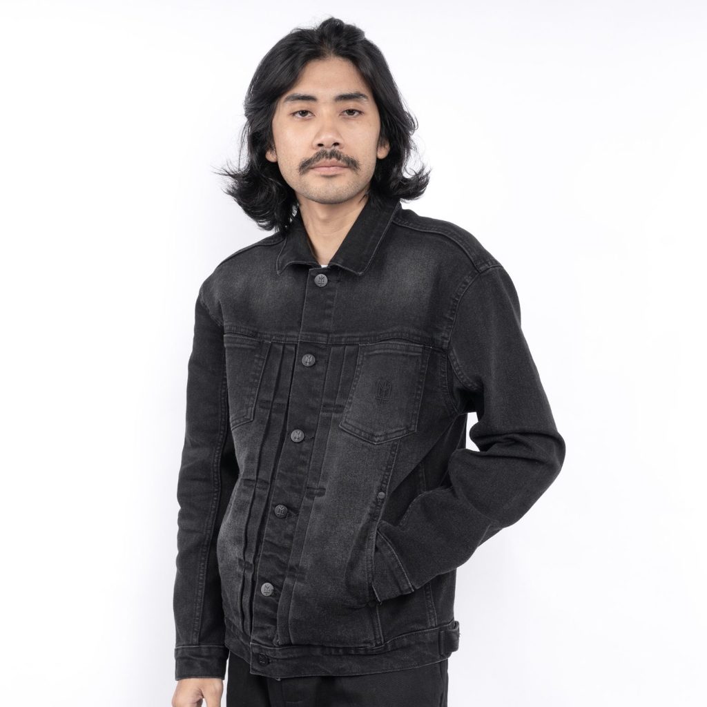 GRAZZA Silver Cruel MATERNAL DISASTER DENIM TRUCKER WORK JACKET
