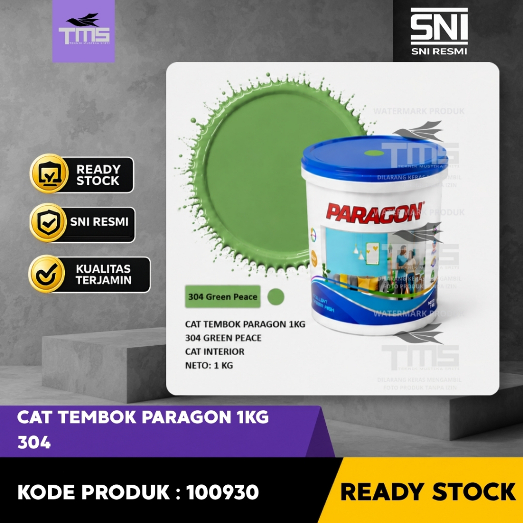 Cat Tembok Paragon 1KG 304 Green Peace Hijau Cat Interior Dinding Rumah Ready Stock