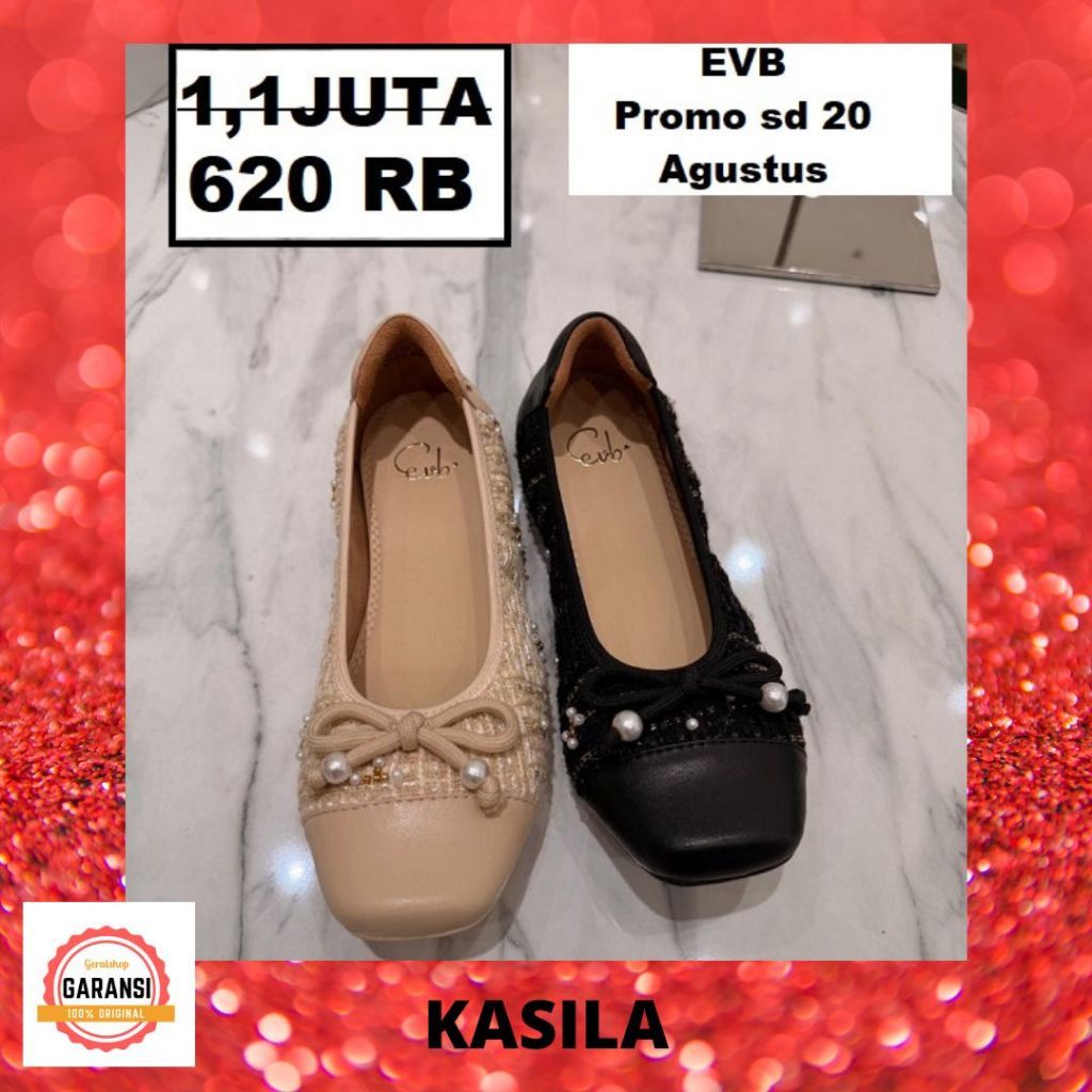 SALE Sepatu flat shoes wanita seri KASILA EVB original 100%