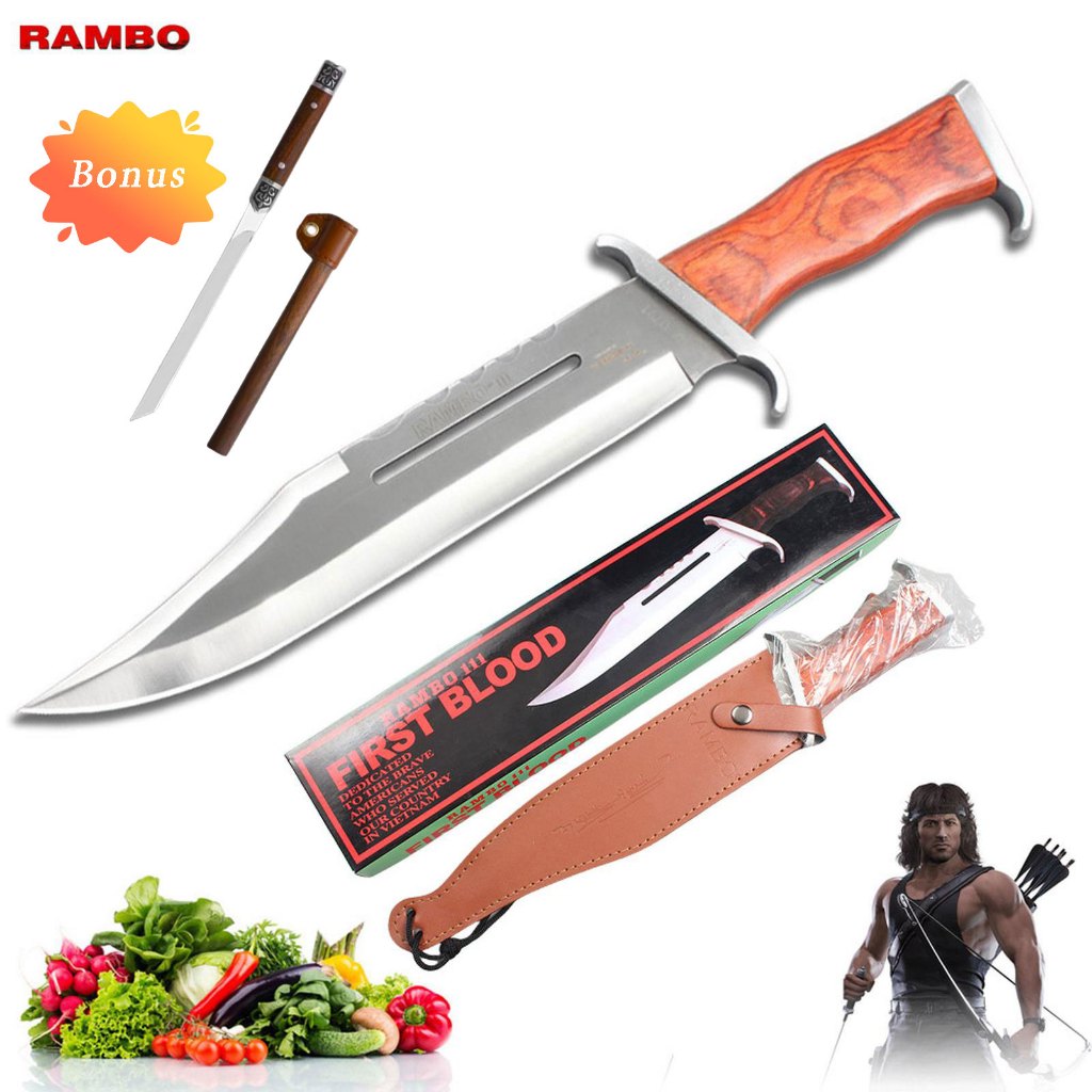 RAMBO‑III Alat Serbaguna Outdoor Premium Ketebalan 5.0mm, Peralatan Bertahan Hidup, Camping, Hiking,