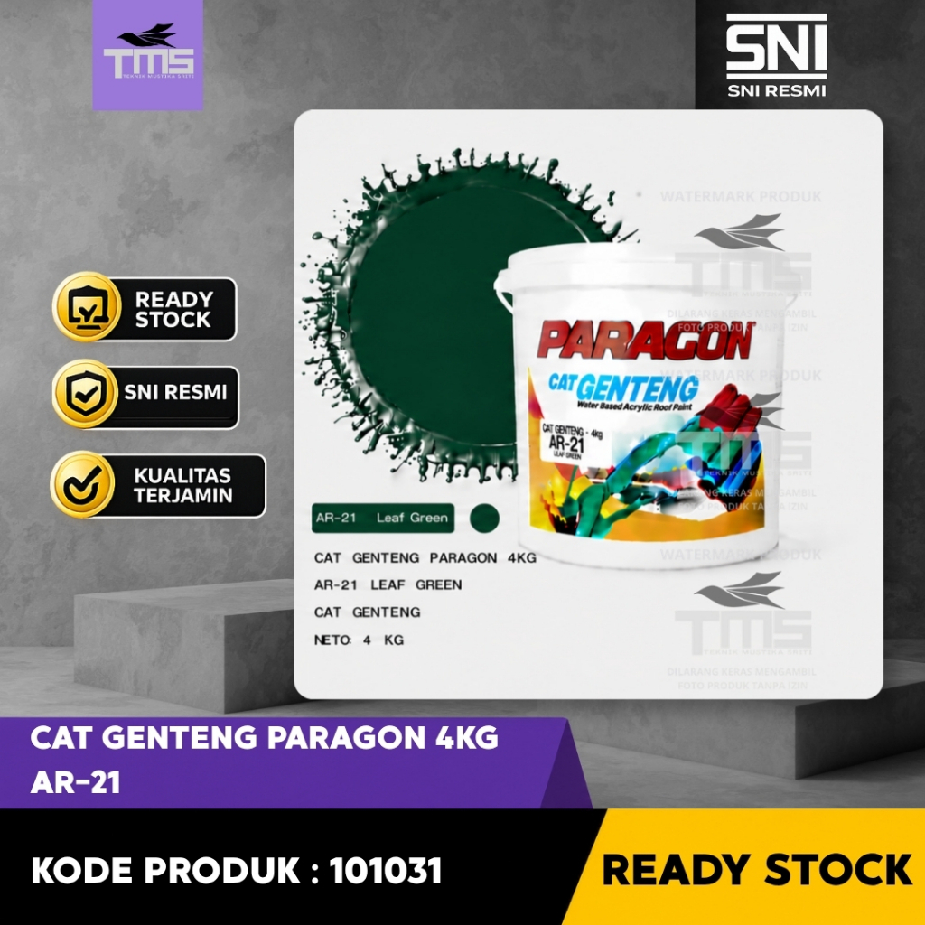 Cat Genteng Paragon 4KG AR-21 Leaf Green Cat Atap Genteng Tahan Cuaca Warna Hijau Daun Cat Genteng B