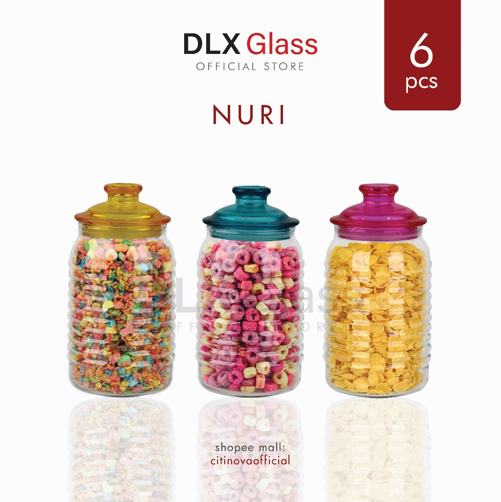 DLX Glass Toples Kaca Nuri 1100 ml - Set 6 pcs