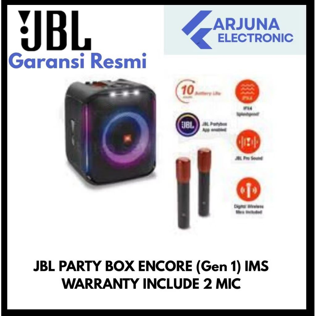 JBL PARTYBOX ENCORE SPEAKER PORTABLE BLUETOOTH KARAOKE GARA...