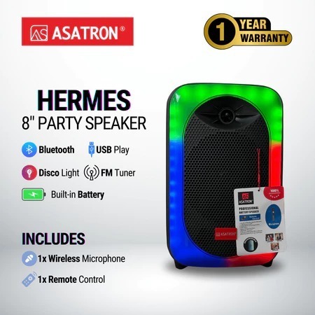 Asatron Hermes 8 Inch Bluetooth Party Speaker