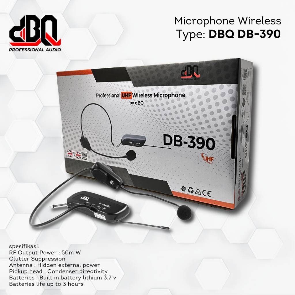 Mic Wireless DBQ DB 390 Headset/Bando Original