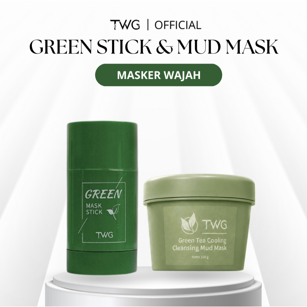 TWG - BUNDLING 2 IN 1 GREEN STICK & MUD MASK MASKER WAJAH UNTUK KOMEDO DAN BERJERAWAT