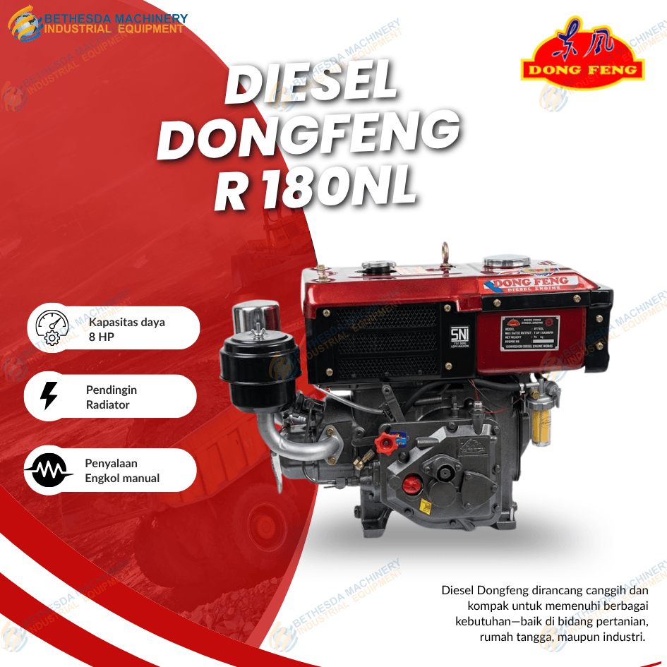 DONGFENG 8 Hp R180NL Diesel Mesin Solar 8pk 8hp R 180 NL