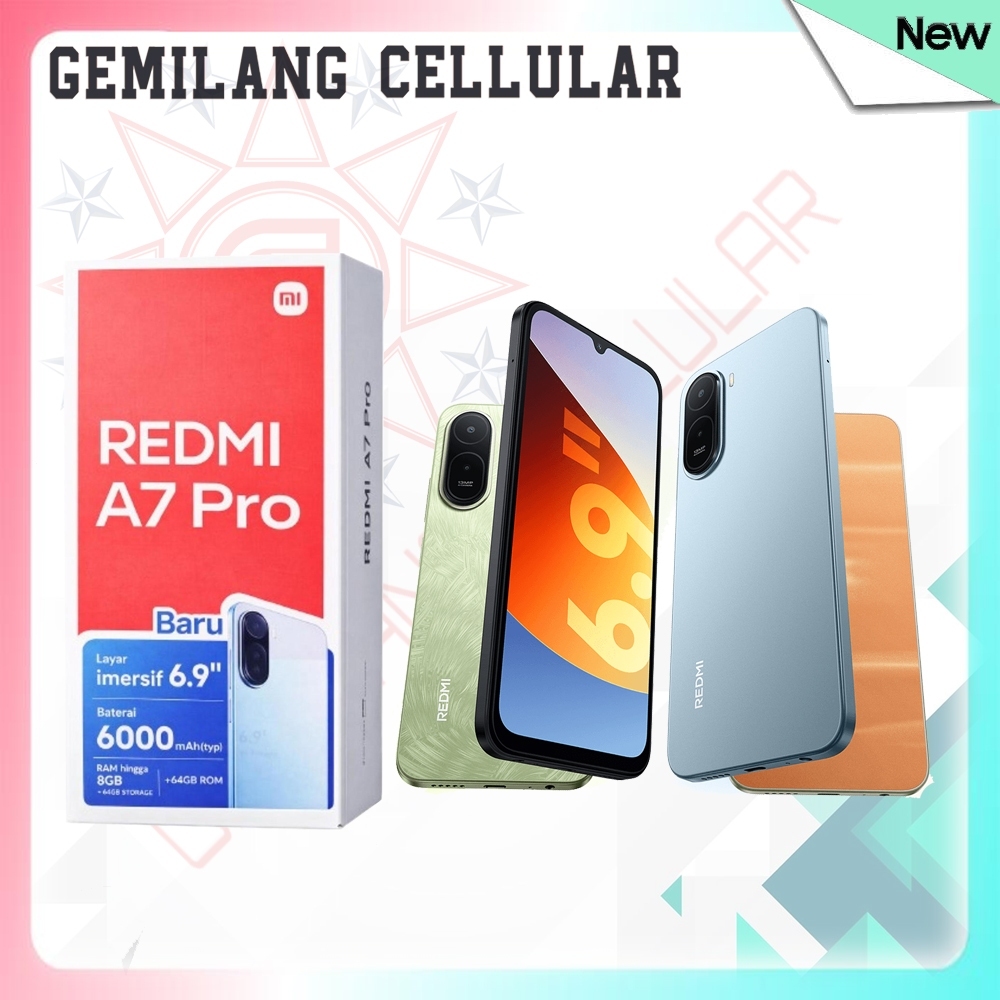 Xiaomi Redmi A7 pro [ ram 4+128GB & 4/64GB ] Layar besar 6,9"| 6.000 mAh 15W | Xiaomi HyperOS 3 - Ga