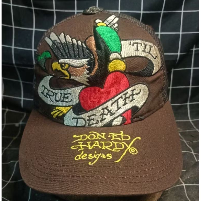 Ed Hardy-Christian Audigier-Bordir-Coklat-Dewasa