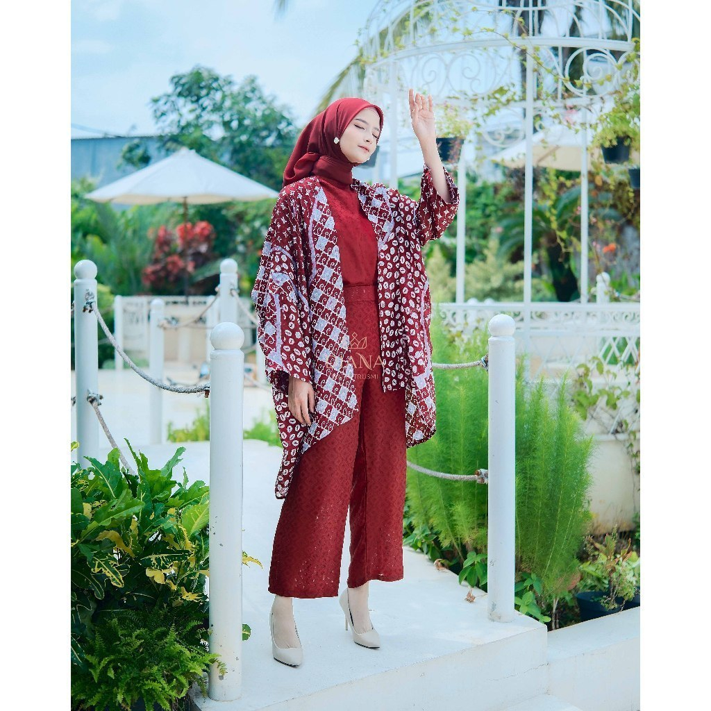 Diana Batik - OUTER DYANA SET KULOT | Setelan Batik Kondangan | Outer Batik