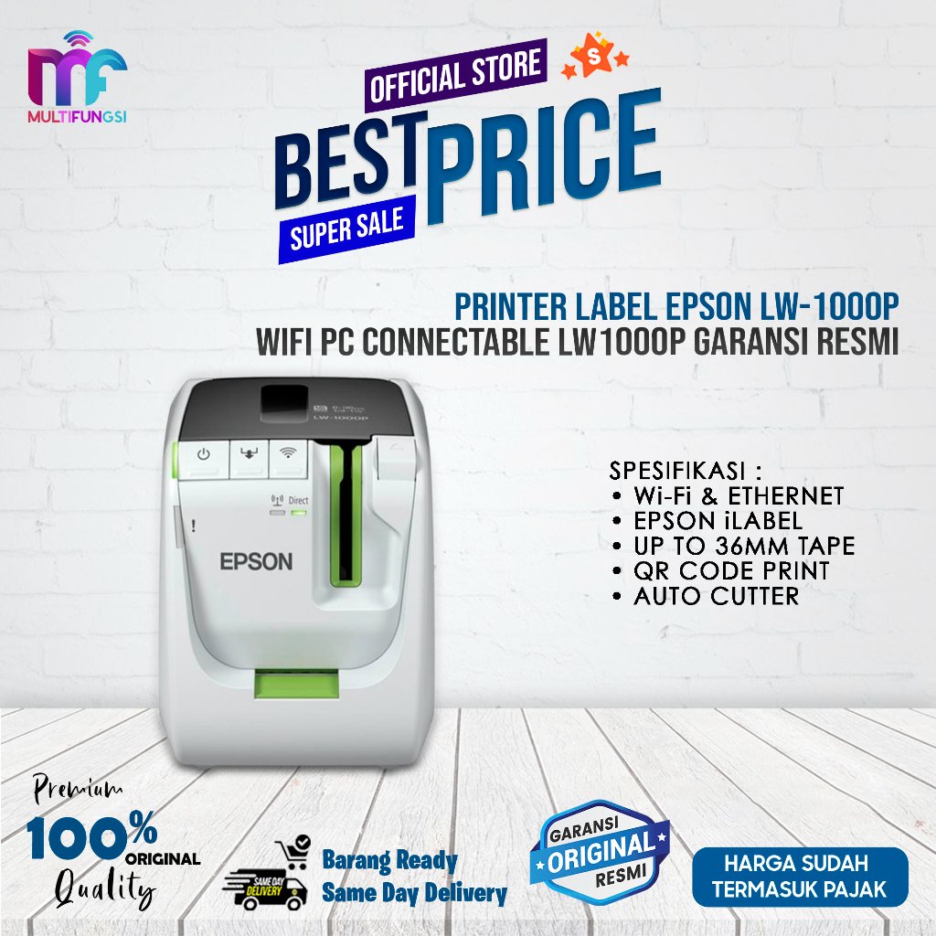 Printer Label Epson LW-1000P Wifi PC Connectable LW1000P Garansi Resmi