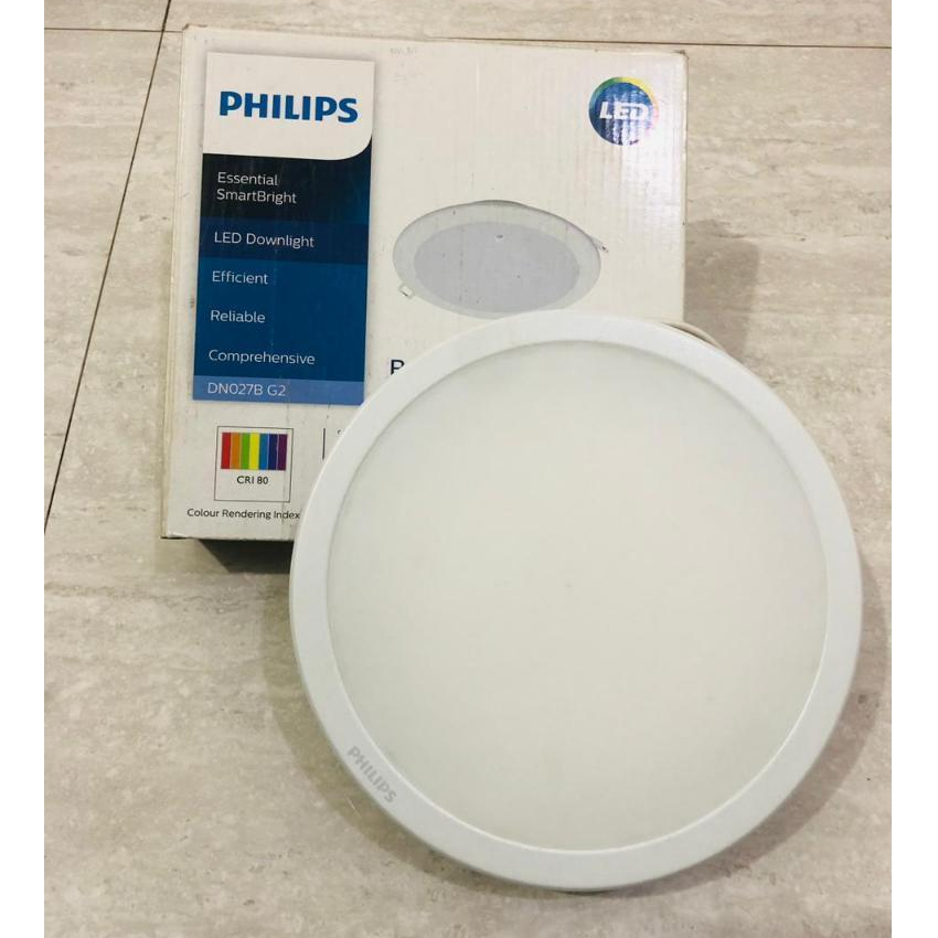 Philips Essential SmartBright LED Downlight DN027B G2 22W || Lampu Plafon Tanam Inbow Bulat Besar Pu