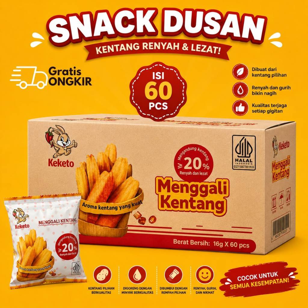[DUS] CIKI KEKETO MENGGALI KENTANG ISI 60 PCS @16GR