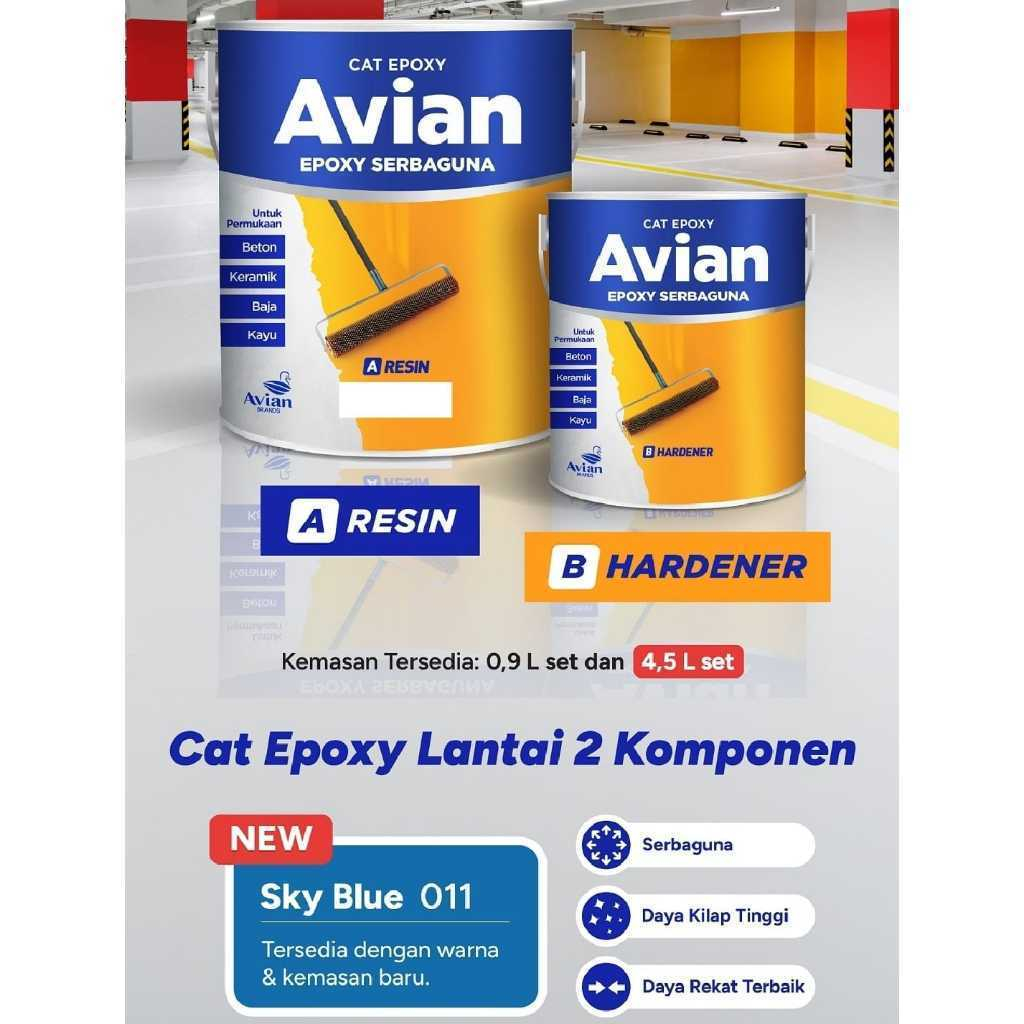 CAT LANTAI EPOXY PERNIS VERNIS AVIAN 2 KOMPONEN LANTAI KERAMIK SENG BESI PAGAR GALVALUM KAYU MDF 0,9