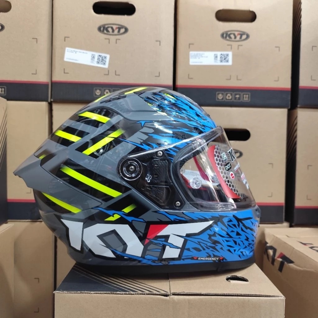 HELM KYT STRIKER FLAMHELM KYT STRIKER FLAMING ORIGINAL - Full Face - SNI DOT - EQRS - Pinlock Ready 