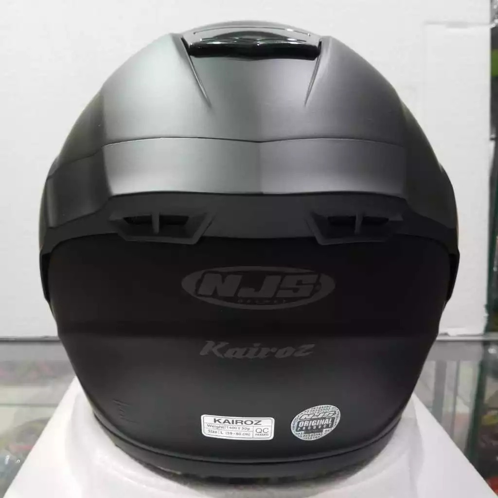 HELM NJS KAIROZ SOLID HITAM DOFF ORIGINAL - Half Face - 1400 Gram - DD Ring - S-XXL