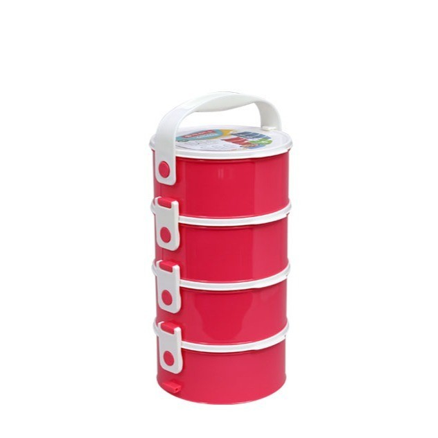 MICTON Lion Star R-27 Kasava Round Food Carrier 4 Stacks Rantang Makan Tempat Bekal BPA Free Wadah M