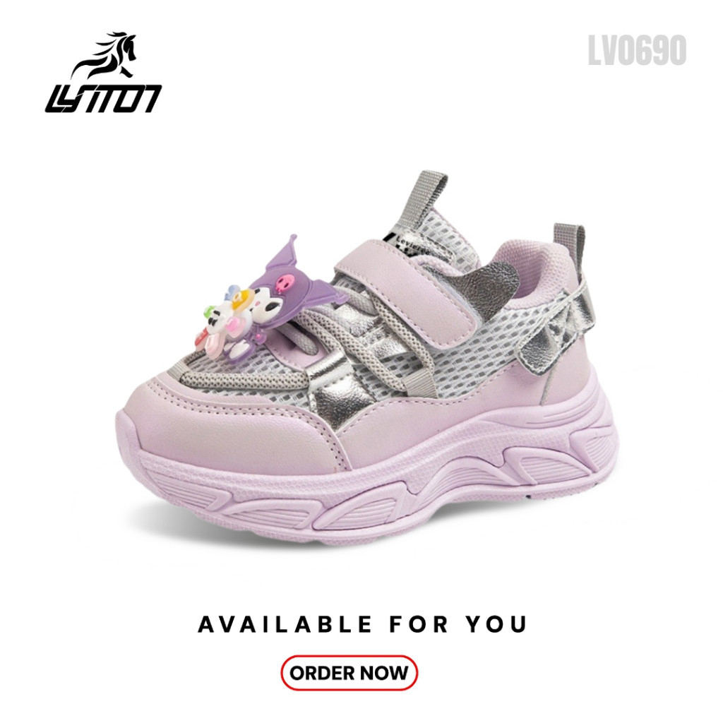 LYT Chuu  SIZE 26-37 Sepatu Anak Perempuan Kuromi Sneakers Trendy LV0690
