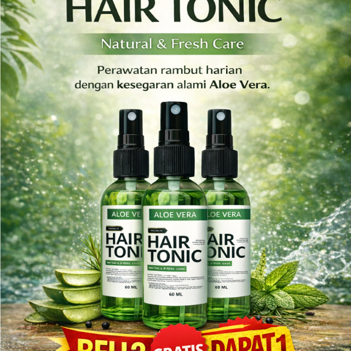 BELI 1 DAPAT 3 HAIR TONIC VITAMIN RAMBUT PRIA DAN WANITA EXTRA ALOEVERA DAN GINGSENG