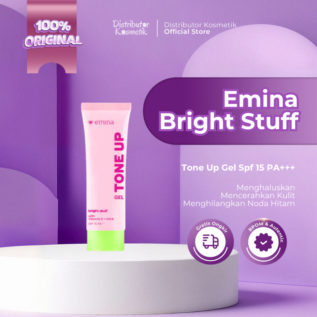 [ AGEN RESMI ] EMINA - Bright Stuff Tone Up Cream / Tone Up Pelembab Wajah - Original BPOM