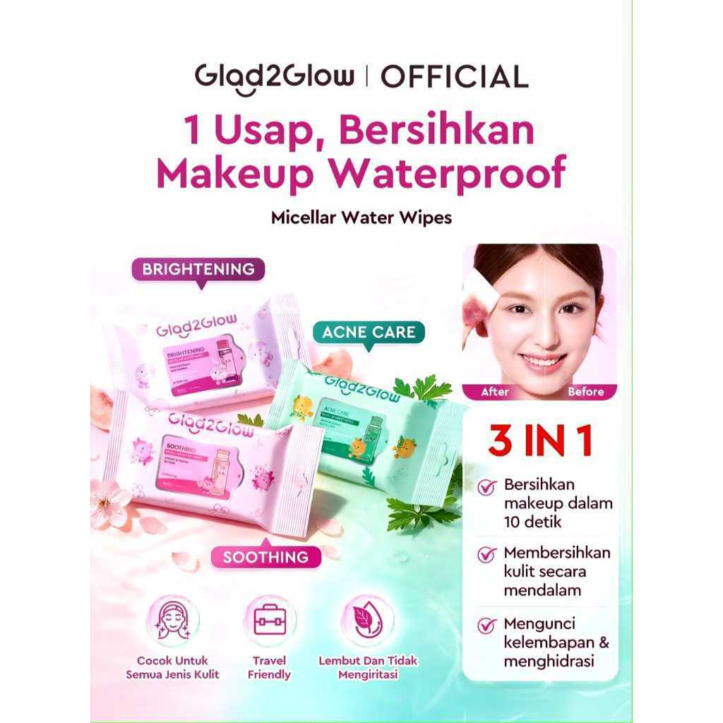 MEMEY | GLAD2GLOW Micellar Water Wipes