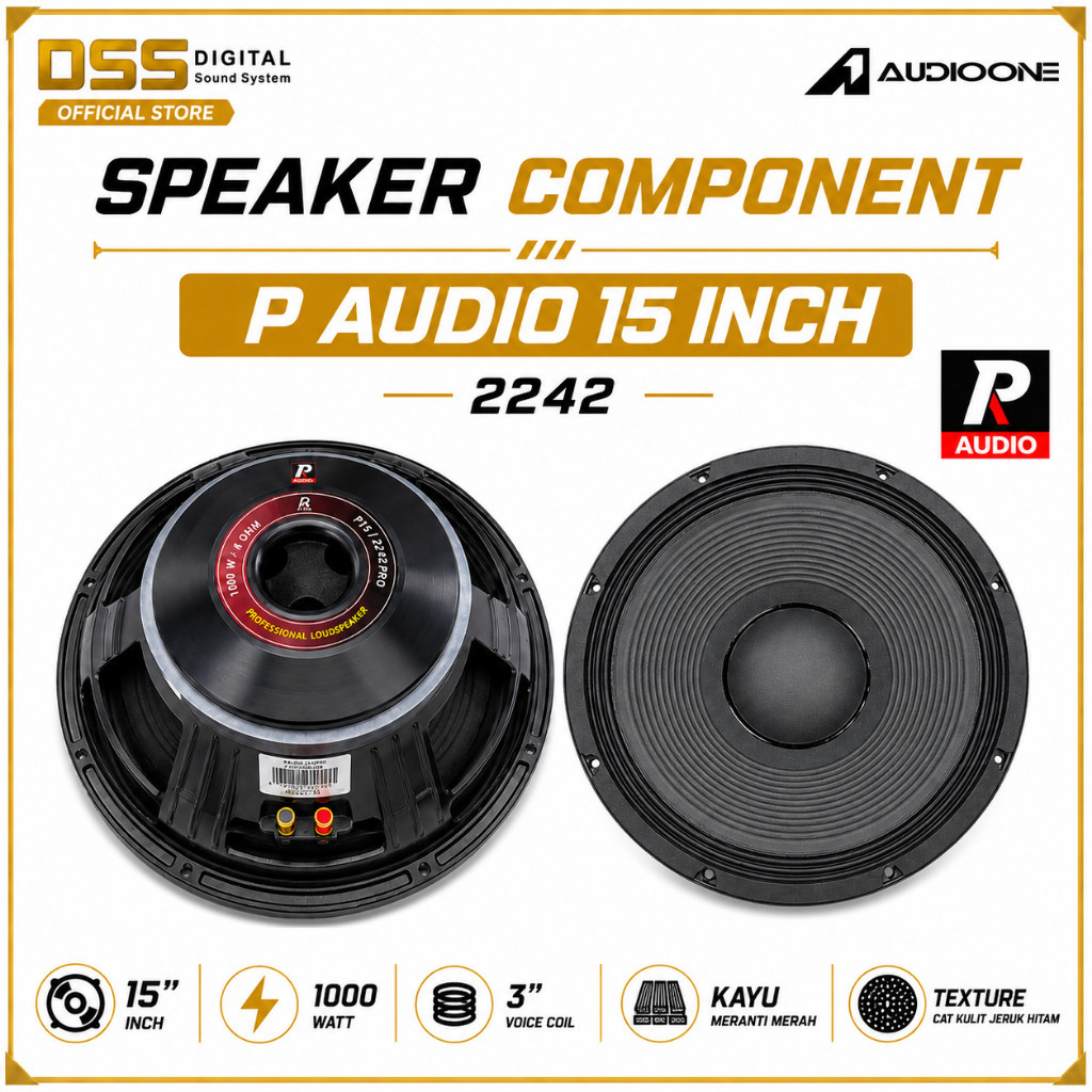 Speaker Component Subwoofer 15 Inch P Audio 2242 Super bass Sound System Mid Low Original I DSS