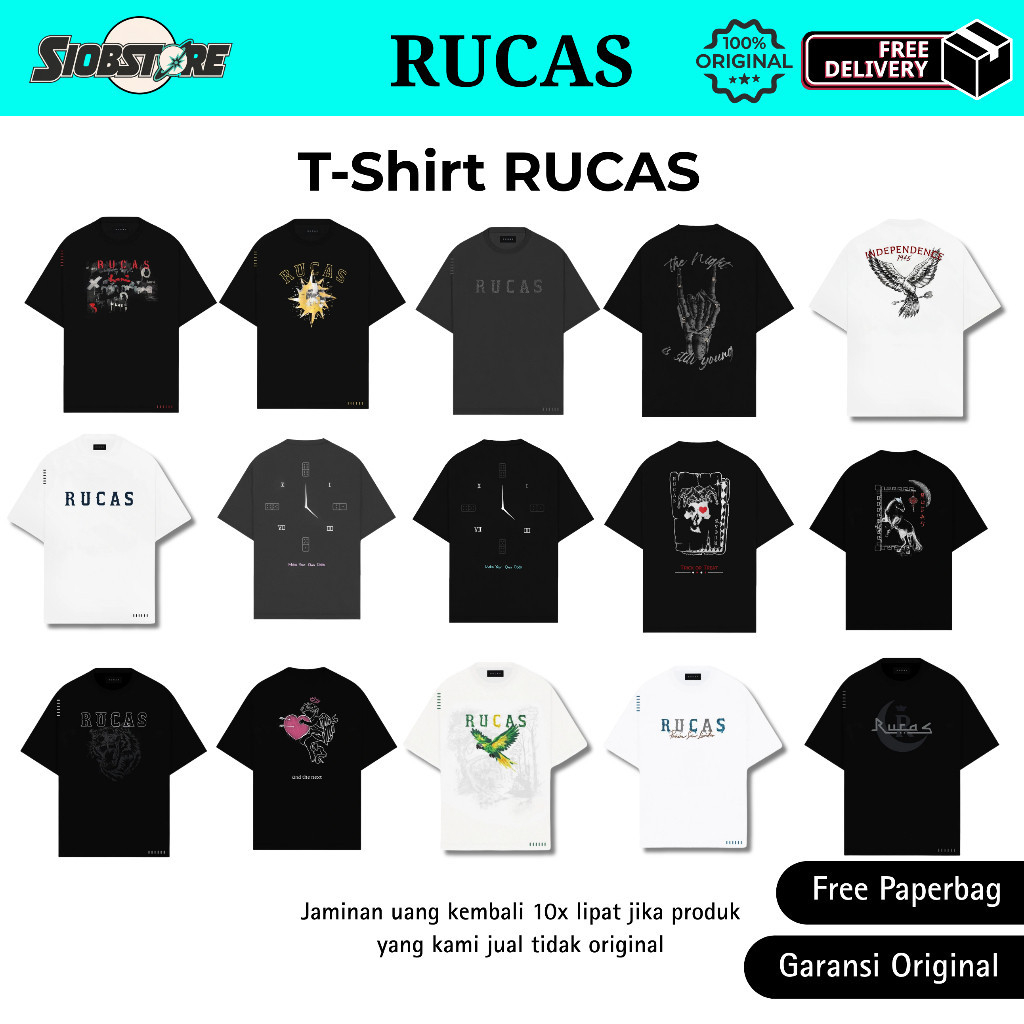 [ORIGINAL] RUCAS HALLOWEEN / RUCAS INITIAL BLACK / KAOS RUCAS / BAJU RUCAS / FLANEL RUCAS / FLANNEL 