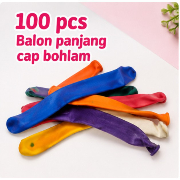 100 pcs Balon panjang balon panjang besar cap bohlam mas SNI