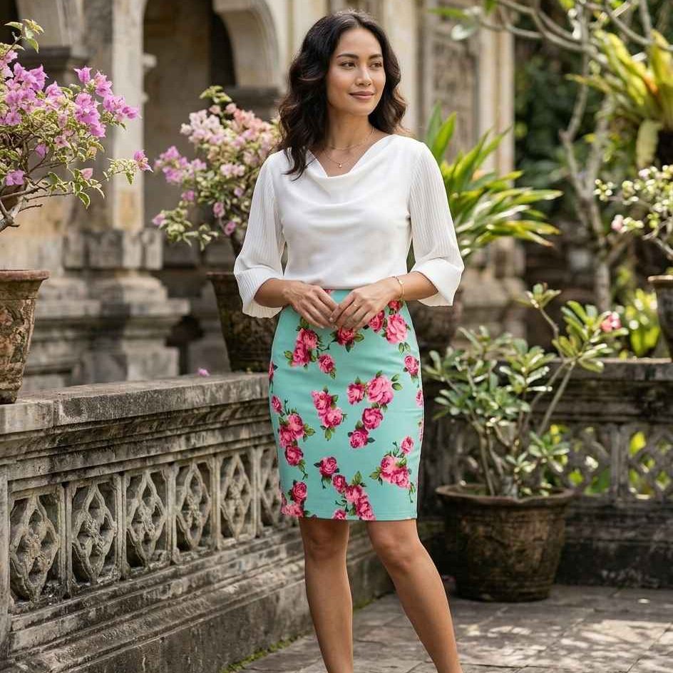 Rok Span Pendek Motif Bunga (SPAN BUNGA TOSCA)