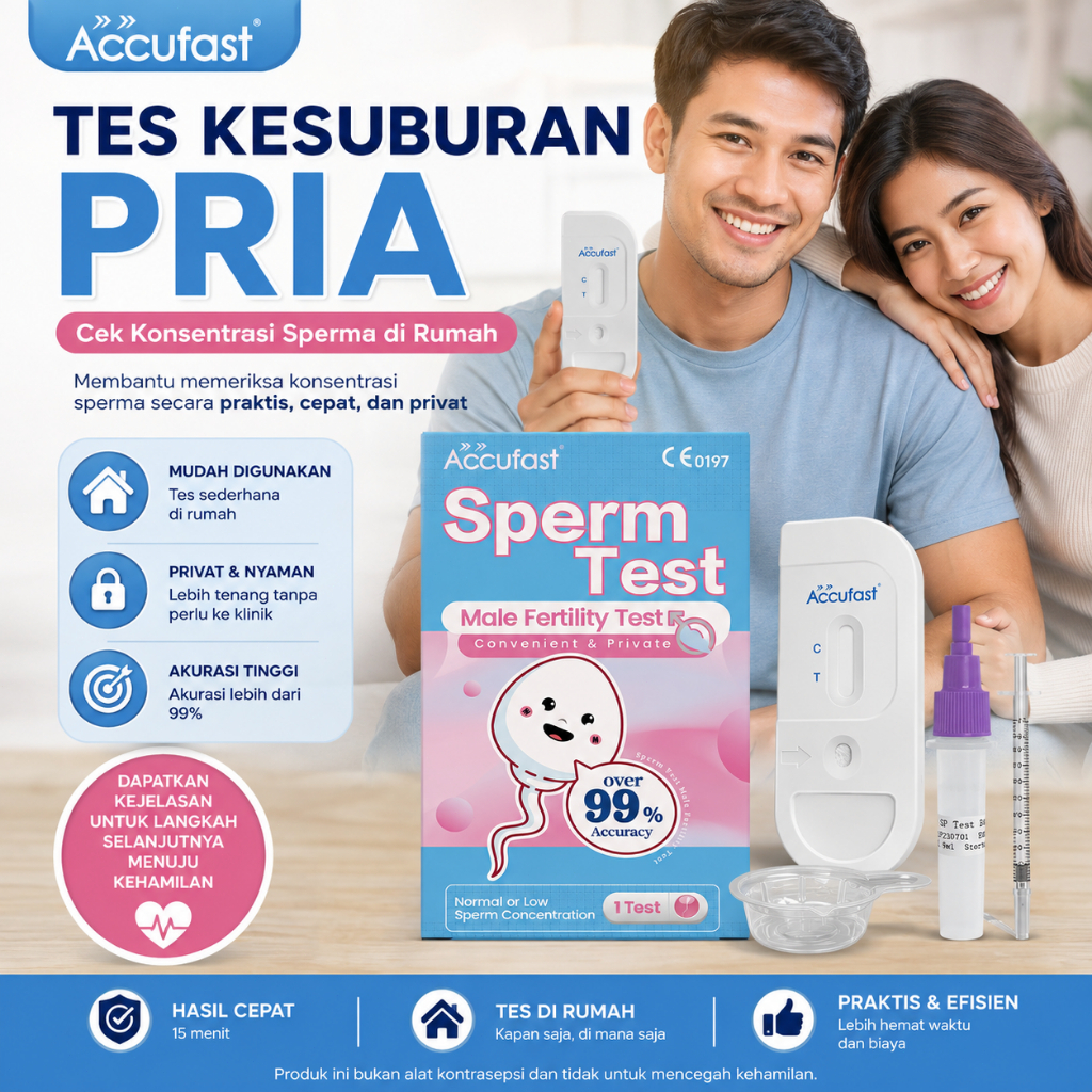ACCUFAST Tes Sperma Pria Alat Cek Konsentrasi Sperma Tes Kesuburan Pria 99,99% Akurat