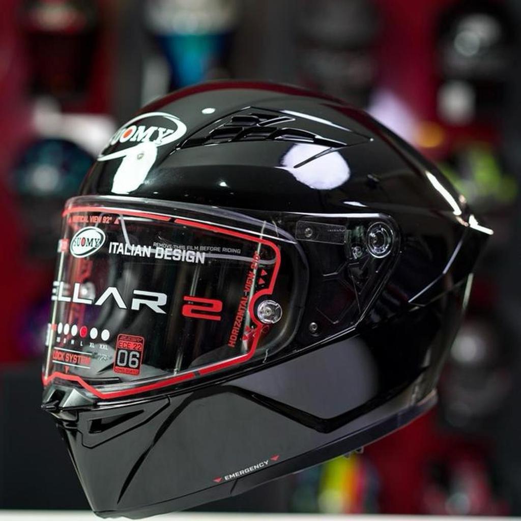 HELM SUOMY STELLAR 2 SOLID | BLACK GLOSSY | FULL FACE DOUBLE VISOR