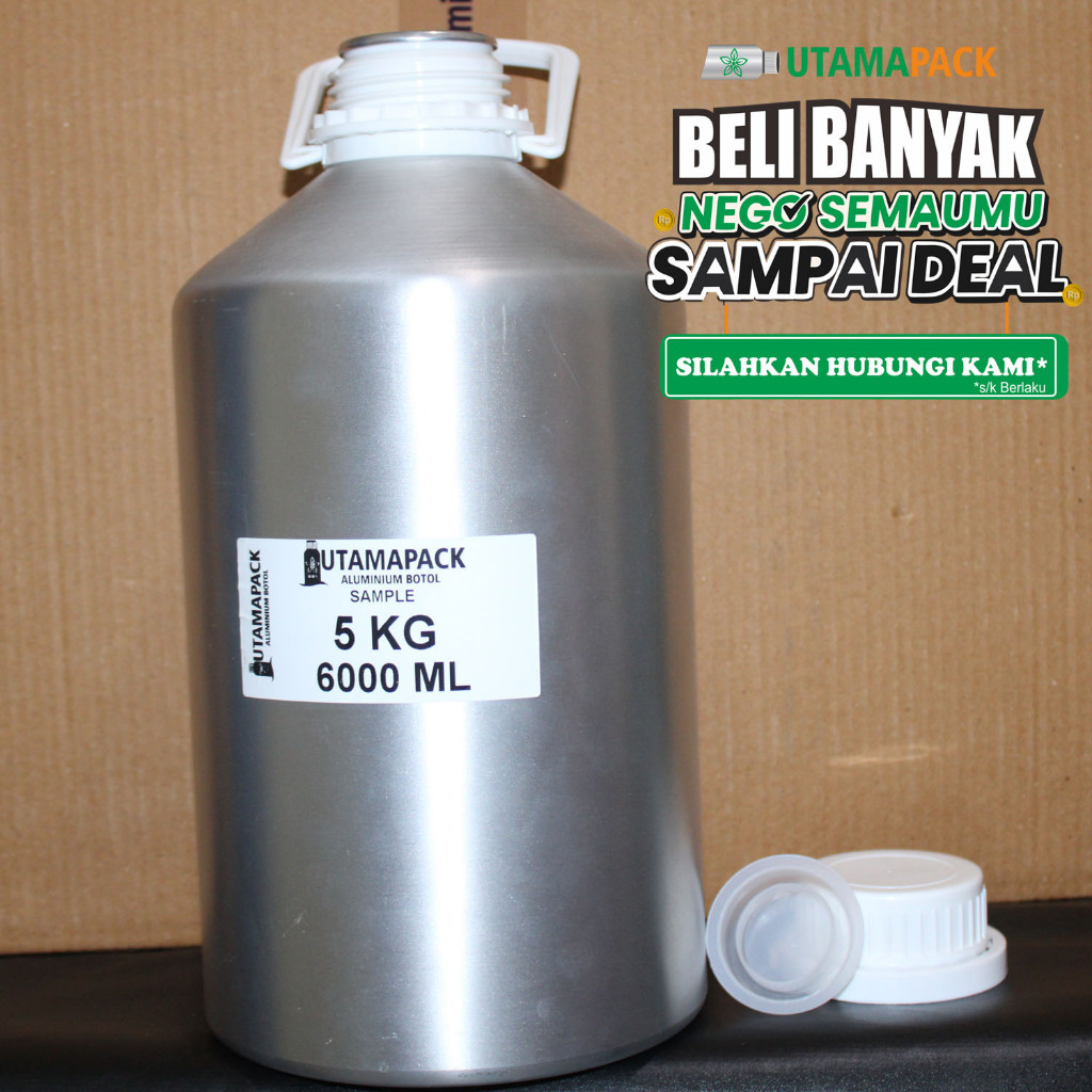 Botol Jerigen Alumunium / Aluminium jerrycan bibit parfum essential oil  Kaleng ukuran 5Kg 5 kilo  1
