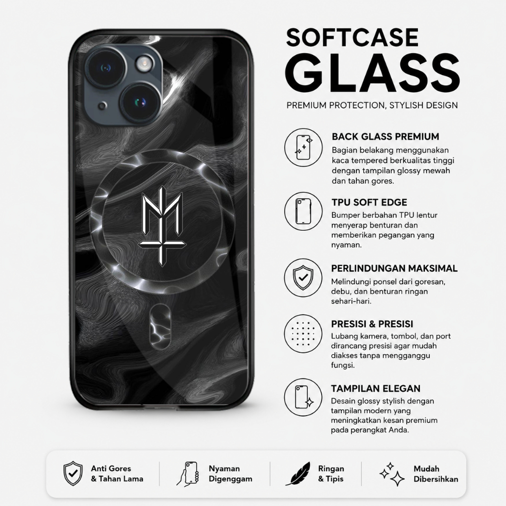 Sofcase Glass Kaca Motif FOR IPHONE 13 Terbaru - Casing hp - Casing iphone - casing motif IPHONE 13
